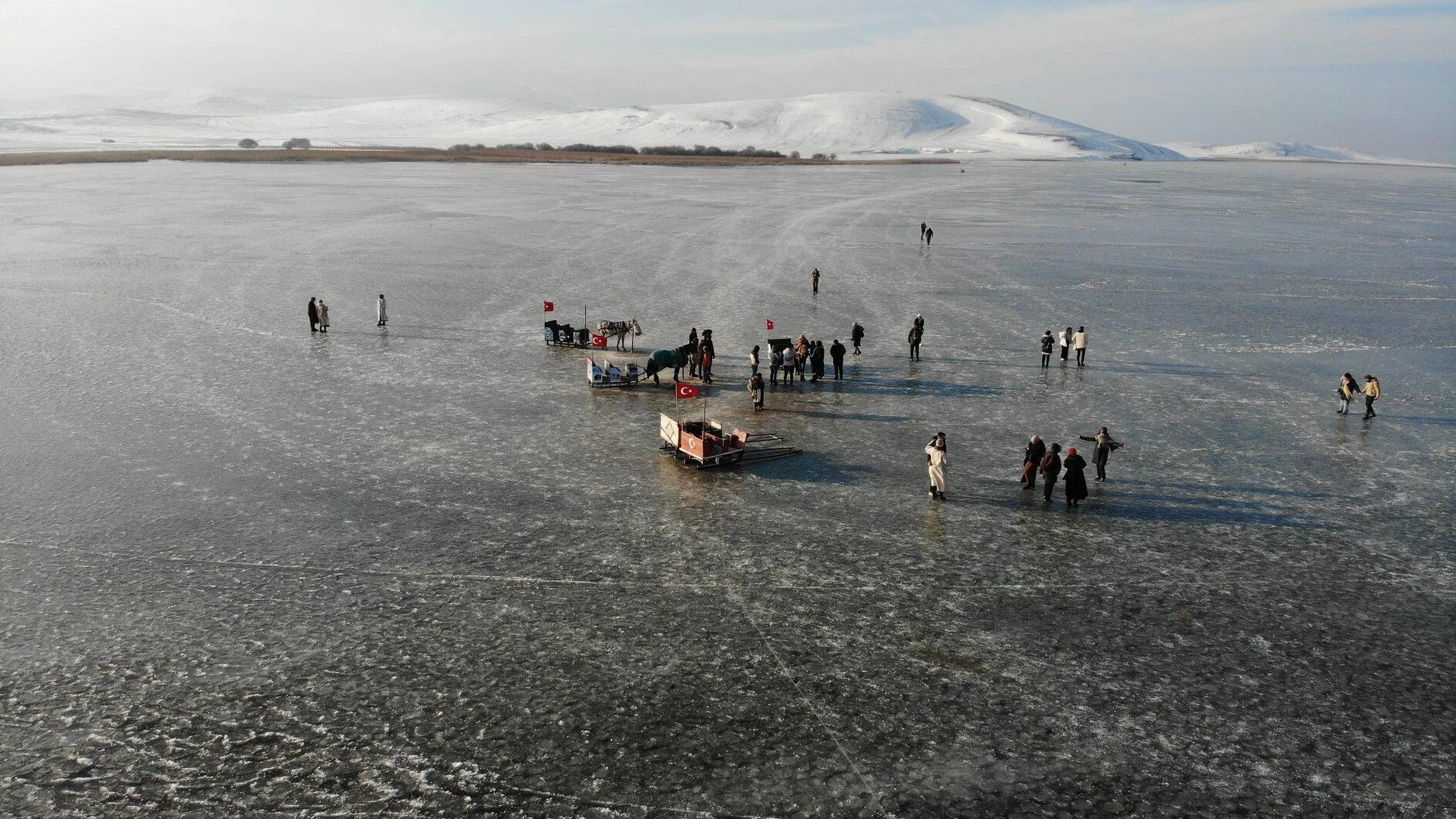 Magical Horse-Drawn Sleigh Rides on Icy Çıldır Lake in Kars